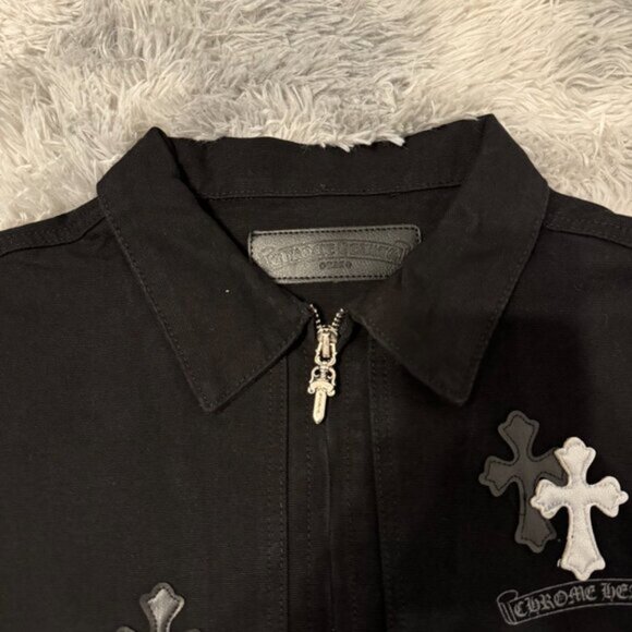 Chrome Hearts Black Cross Patchwork Jean Jacket Men’s Large - Picture 3 of 4